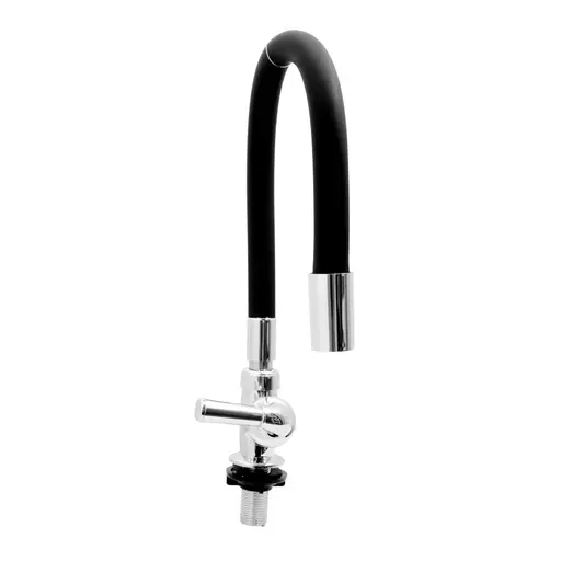 [HT2171] LLAVE CUELLO GANSO UDUKE P/ALETA CROMADO MESA FLEXIBLE NEGRO ABS 