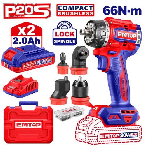 [ULCDL206686] TALADRO ATORNILLADOR MULTICABEZAL 20V 66 NM INCLUYE 2 BATERIAS 2.0AH , CARGADOR Y ACCESORIOS