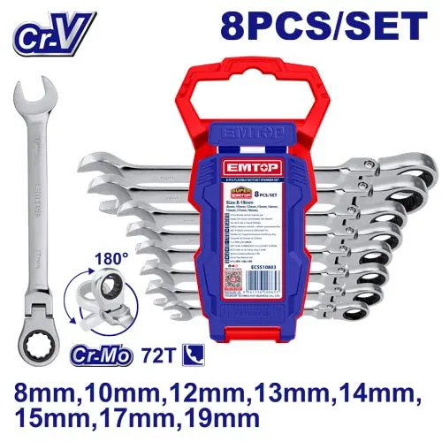 [ECSS10803] LLAVE INGLESA CON RATCHET FLEXIBLE 8-19MM
