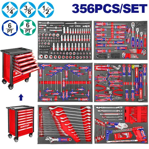[EHTS03561] GABINETE 7 NIVELES CON 356 HERRAMIENTAS VARIADA 