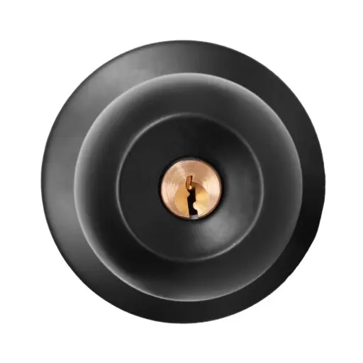 [HT1628] CHAPA BOLA ALCOBA P/METALICA NEGRA ACERO INOXIDABLE